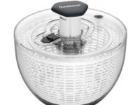 Ourokhome 6.3 QT Salad Spinner with Fully Removable Lid, Large Lettuce Dryer with One-Hand Press Pump, Instant Stop Brake Button and Retractable Handle, Vegetable Washer & Spinner for Greens and Herbs