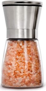 P-Plus International Salt and Pepper Grinder Salt or Pepper Shakers - Adjustable Ceramic Spice Grinder (Small (Pack 1))