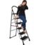Parasnath 6 Step Black Diamond Steel Ladder Black Colour Foldable Step Ladder - Light Weight Step Ladder Anti Skid Plastic Steps - 6 Year Manufacturer Warranty - Made in India