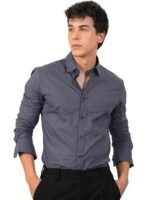 Pinkmint Mens Cotton Blend Regular Fit Long Sleeve Button Down White Shirt for Men Collared Casual Formal Soild Shirt
