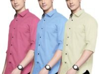 Pinkmint Men's Solid Shirt | Soft Cotton Blend | Casual Shirt | Plain | Full Sleeve - Regular Fit (Combo | Available in Plus Size and Combo Pack of 3)