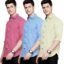 Pinkmint Men's Solid Shirt | Soft Cotton Blend | Casual Shirt | Plain | Full Sleeve - Regular Fit (Combo | Available in Plus Size and Combo Pack of 3)