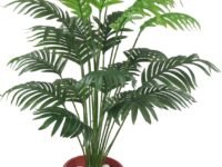 Polyester Natural Looking 18 Leaves Areca Palm | Ornamental Plant For Interior | Indoor Tropical Plant For Home/Shop/Office Decor/Gifting Artificial Plant Without Pot (70 Cm, Green)
