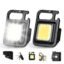 Portable Small LED Keychain Flashlights COB Work Light 2000Lumens Rechargeable Waterproof 4 Light Modes Mini Working Flashlights With Collapsible Bracket and Strong Magnet (DT- COB Square 2 Pack)