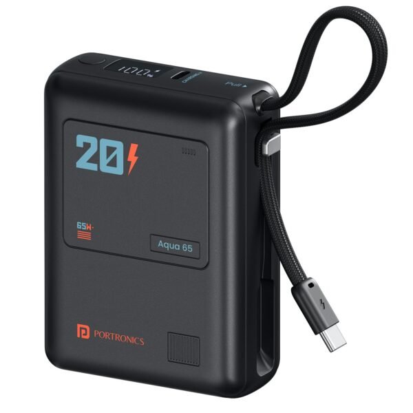Portronics Aqua 65, 65 W Compact Pocket Size Power Bank