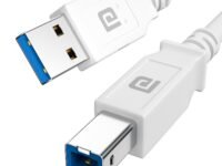Portronics PrintLink 5 Printer Cable with USB Type-A to USB Type-B Male Connectors, 5 Meters / 16.5 Ft Long, High-Speed Transfer Cord for Printers & Scanners (White)