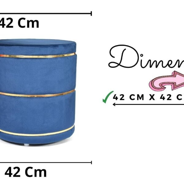 Pouffes Sitting Stool for Living Room, Mudda Puffy Wooden Ottoman Stools, Pouffe Footstool, Pouf for Office Home Decoration & Dressing Table, 16x18 Inch (Royal Blue New)