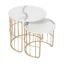 Priti - Nature Lover Golden Coffee Table Nesting Table Set of Two - Center Table - Tea Table for Living Room - Golden - Laminated Marble Finish Table top