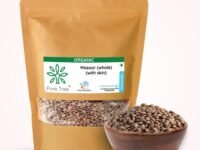 Pure Tree Certified Organic Black Masoor Whole | 850 g | Akkha Masoor | Sabut Masoor Dal | Brown Lentil | Lentils Kali Whole Masoor Dal | Gluten Free