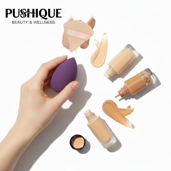 Pushique Makeup Sponge, 2 Pcs Multi-colored Blender Blending Beauty Sponges for Foundations,Powders & Creams, Vegan, Cruelty Free and Non-Latex PACK OF 2 Drop shape