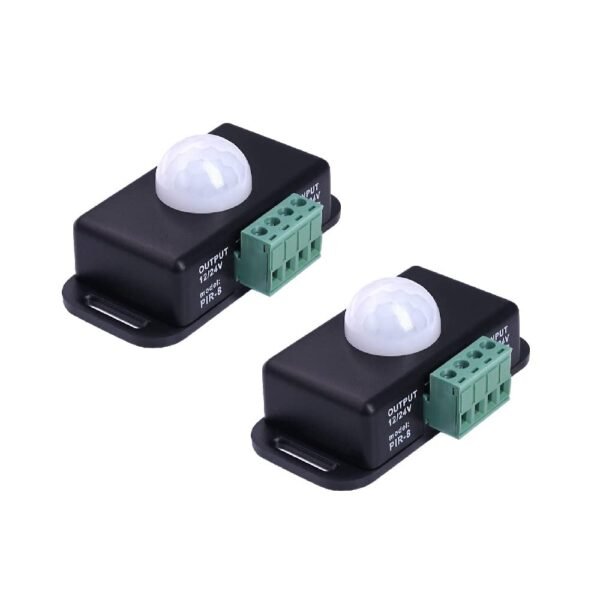 Quick Sense QS-WR05 PIR Motion Sensor | DC 12V–24V | Auto ON/Off | Adjustable 1–10 Min Delay | 8m Detection Range | 6A Load Support | Set of 2