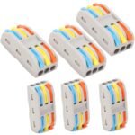 Quick Wire Connector - Electrical Connectors - Terminal Junction Box - 3 to 3 Splicing Connectors - Circuit Inline Connectors (6pcs, 3 to 3 Inline, Multi)