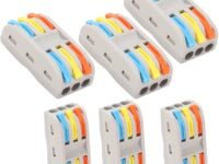 Quick Wire Connector - Electrical Connectors - Terminal Junction Box - 3 to 3 Splicing Connectors - Circuit Inline Connectors (6pcs, 3 to 3 Inline, Multi)