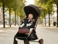 R for Rabbit Street Smart Auto Fold Stylish Newborn Baby Stroller| Aluminum Frame Pram with One Click Fold |Travel Friendly Trolley Stroller for 0-3 Years for Boy & Girl | (Gold Black)