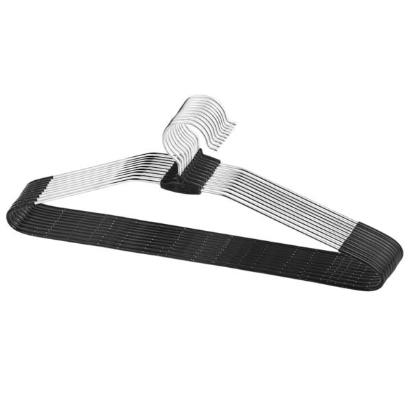 ROLLYWARE™ Premium Steel Cloth Hanger India's First Rotational Unique Design Premium Stainless Steel Hanger - Wardrobe, Sarees, Pants, Scarfs & Other Clothes (Pack of 10 Black)