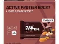 RiteBite Max Protein Active Choco Fudge Protein Bars with 20g Protein, 5g Fiber & 21 Vit. & Minerals | No Cholesterol & Trans Fat For Upto 4h of Energy, Healthy Snack, 75g (Pack of 6)