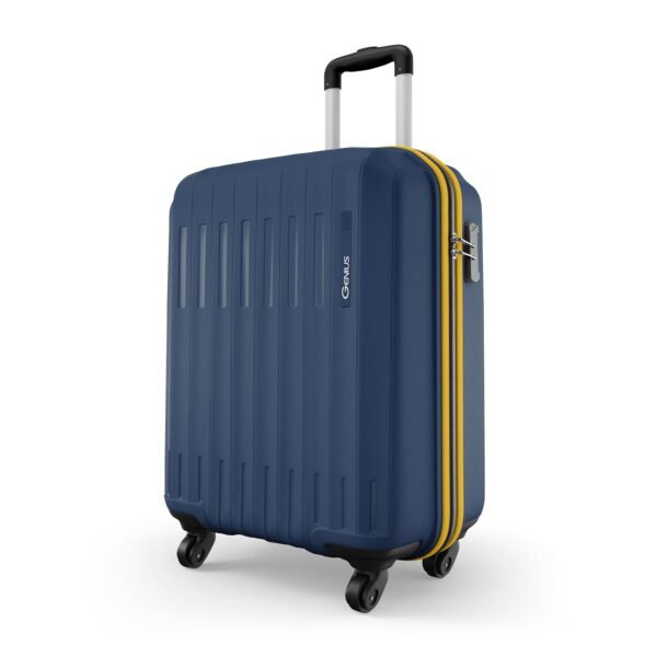 Safari Cabin Genius Alley 55cm Trolley Bag Hard Case Polypropylene, 4 Spinner Wheels, 360 Degree Wheeling Carry on Luggage, Travel Bag, Suitcase for Travel, Trolley Bags for Travel, Navy