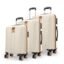 Safari Thorium Royale 8 Wheels Set of 3 Trolley Bags Hard Case Polycarbonate Luggage, TSA Lock, Wet Pouch Organized Interior, Suitcase for Travel, Trolley Bags for International Travel, Vanilla Tan