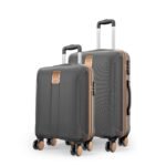 Safari Thorium Royale 8 Wheels Spinner Set of 2 Trolley Bags Hard Case Polycarbonate Luggage,TSA Lock,Wet Pouch Organized Interior,Suitcase for Travel,Trolley Bags for International Travel,Gun Metal