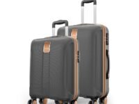 Safari Thorium Royale 8 Wheels Spinner Set of 2 Trolley Bags Hard Case Polycarbonate Luggage,TSA Lock,Wet Pouch Organized Interior,Suitcase for Travel,Trolley Bags for International Travel,Gun Metal