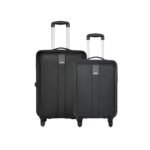Safari Thorium Sharp Anti-Scratch Combo Set of 2 Black Small, Medium Check-in 4 Wheel Hard Suitcase