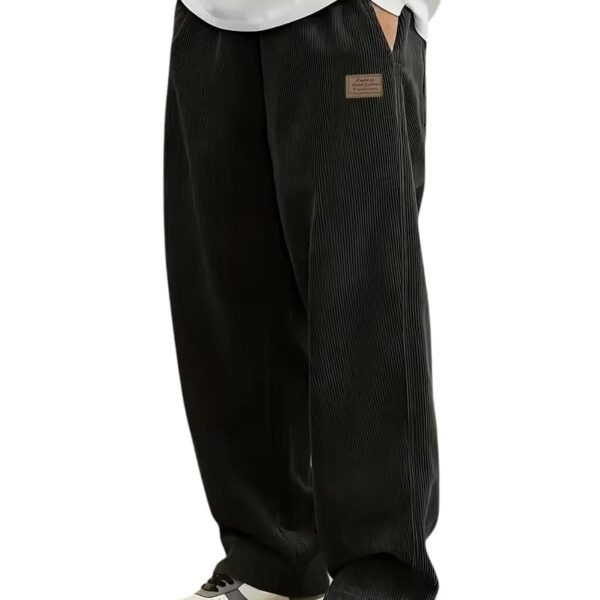 Samfor Men's Comfortable Baggy Corduroy Pants | Relaxed Fit Stretch Waist Trousers for Everyday Wear | Casual Trouser for Man