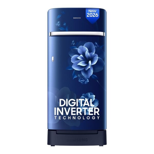 Samsung 189 L, 5 Star, Digital Inverter, Direct-Cool Single Door Refrigerator (RR21H2H25CU/HL, Camellia Blue, Base Stand Drawer, Single Touch Defrost, 2026 Model)