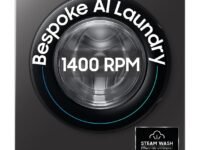 Samsung 9 kg, 5 star, AI EcoBubble, Super Speed, Wi-Fi, Hygiene Steam with Inbuilt Heater, Digital Inverter, Fully-Automatic Front Load Washing Machine (WW90DG5U24AXTL, Inox)