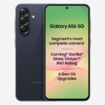 Samsung Galaxy A56 5G (Awesome Midnight Blue, 8GB, 128GB) | Segment Most Complete Triple Camera | AI Editing | 4nm Processor | sAMOLED Display| Gorilla Glass Victus+| 5 Gen OS Upgrades