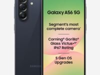 Samsung Galaxy A56 5G (Awesome Midnight Blue, 8GB, 128GB) | Segment Most Complete Triple Camera | AI Editing | 4nm Processor | sAMOLED Display| Gorilla Glass Victus+| 5 Gen OS Upgrades