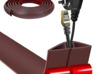 Serplex 6.6FT Self-Adhesive Floor Cable Protector, Wire Hide | Loose Wire Concealment, Trip Hazard Reduction, Protective Sleeve, 6.6FT Length, Easy Setup, Home Office Use, Support