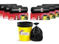 Shalimar Premium (Lavender Fragrance) Scented Garbage Bags | Medium 19 X 21 Inches | 180 Bags (30 Bags X 6 Rolls) | Dustbin Bag/Trash Bag | (Black) - Perforated Box for Easy Dispensing