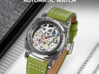Skmei 9271 Men's Automatic Analog Watch, 30M Water-Resistant, Zinc Alloy Case, Leather Band, Glass Crystal, 42mm Case Width - 9271