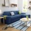 Sleepify Junnoy 4 Seater Fabric RHS Sectional L Shape Sofa Set (Blue)