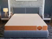 SleepyHug AirCell Ortho Spinex Plus 4 inch HR Foam Mattress | 3 Zones Support |5 Years Warranty | Back Pain Relief |Spine Alignment | Queen Bed Size White & Orange (LxWxH -75x60x4 Inch)