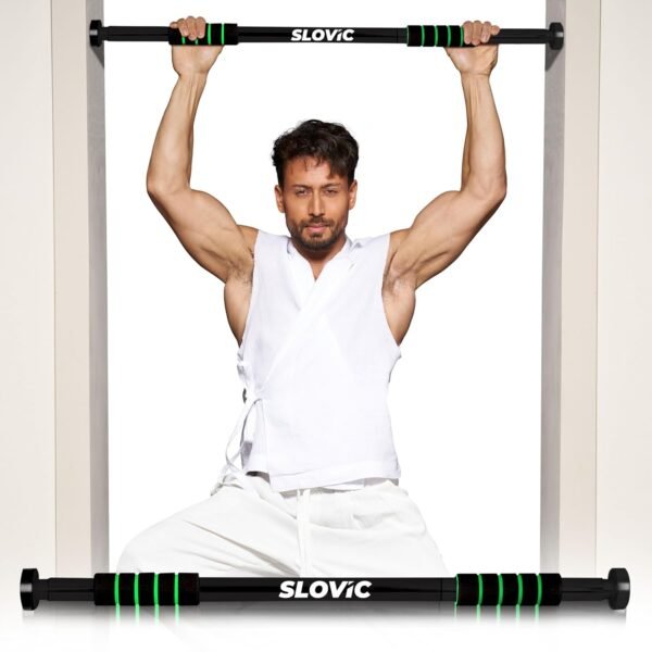 Slovic Pull up Bar for Home for Kids & Adults [100 KG] | Pull up Bar Wall Mounted with Anti-Skid Grip | No-Drill Installation Pull-up Bars for Home Workout | Gym Equipment for Home Workout (62-100 CM)