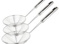 Spider Strainer Mesh Strainer, Swify Set of 3 Stainless Steel Net Skimmer Mesh Ladle for Kitchen Food and Vegetable, Mesh Colander in Different Size-30.5 cm, 32 cm, 35 cm