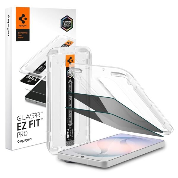 Spigen EZ Fit Pro Privacy Tempered Glass Screen Protector Guard for Galaxy S26 [2 Pack]