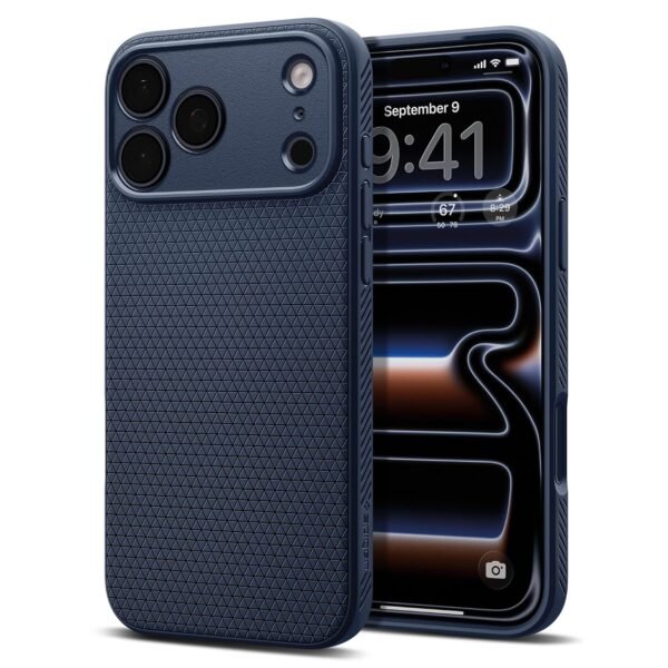 Spigen Liquid Air Back Cover Case Compatible with iPhone 17 Pro (TPU | Navy Blue)
