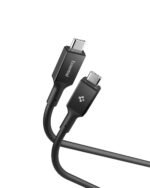 Spigen USB4 240W 40Gbps Thunderbolt USB-C to C Cable 1.2M - Black | 240W USB4 Cable with 40Gbps Data, 8K Display & E-Marker Chip Compatible with Galaxy S26/S25, iPhone 17/16, iPad & Laptops