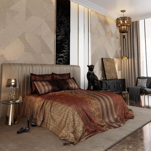 Stoa Paris 300TC Enriched Cotton Super Size Bedsheet with 4 Pillow Covers, 274cm x 274cm Ideal for Double & King Size Bed, Breathable, Moisture Absorption, All-Season Comfort, Untamed - Gold, Beige