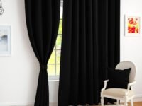 Story@Home 100% True Blackout Solid Window Curtains 5 Feet Long Set of 1 | Room Darkening | Thermal Insulated Curtains for Living Room | (118 x 152 cm, Black)