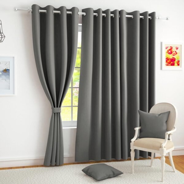 Story@Home 100% True Blackout Window Curtains 5 Feet Long Set of 1 | Solid Design | Room Darkening Curtain | Thermal Insulated Curtains for Living Room, Bedroom | (116 X 152 Cm, Ash Grey)