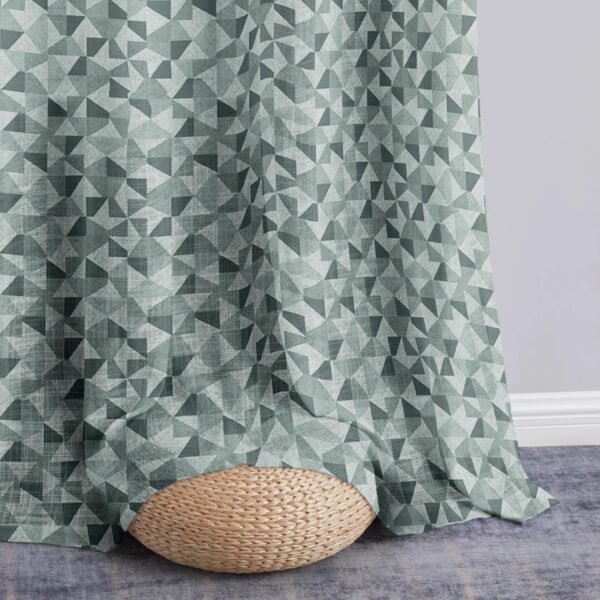 Story@Home Door Curtains 7 Feet Long Set of 1 | Geometric Printed | Semi Transparent Curtain | Net Curtains | Sheer Curtain for Living Room | (118 x 215 cm, Grey) | Perfect for Home Decor