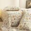 Story@Home King Size Bedsheet | Cloud Cotton Flatsheet King Size with Two Pillow Covers| Super Soft Bed Sheet for King Size Bed | Floral Design (270 x 250 cm, Off White & Yellow)
