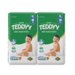 TEDDYY Easy Baby XL Size Diaper Pant Style |108 Count (Extra Large) |12-17 kgs (Pack of 2) | Long Protection Hours | Anti-Bacterial | Airy Breathable Fit | Rapid Soaker Channels with Wetness Indicator