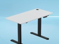 The Sleep Company - AeroPlus Electric Height Adjustable Desk | Ergonomic Work from Home Table | 4 Memory Presets | 2 Years Warranty | 1200 x 600 Thick Top | Free Installation | White & Black