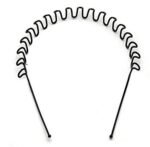 Trending Trunks Zigzag Wave Metal Hairband Zig Zag Hair Band for Men and Women, Black