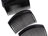 Trendsetter Pack of 2 Plain side 23 Teeth Comb hair clip/hair slide/Small French Side Comb For Hair for daily use(Black)