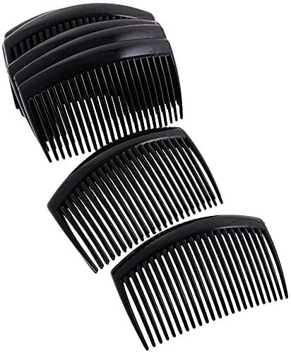 Trendsetter Pack of 2 Plain side 23 Teeth Comb hair clip/hair slide/Small French Side Comb For Hair for daily use(Black)
